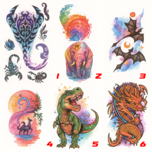 Tatuajes-temporales-de-criaturas-fantasia-dinosaurios