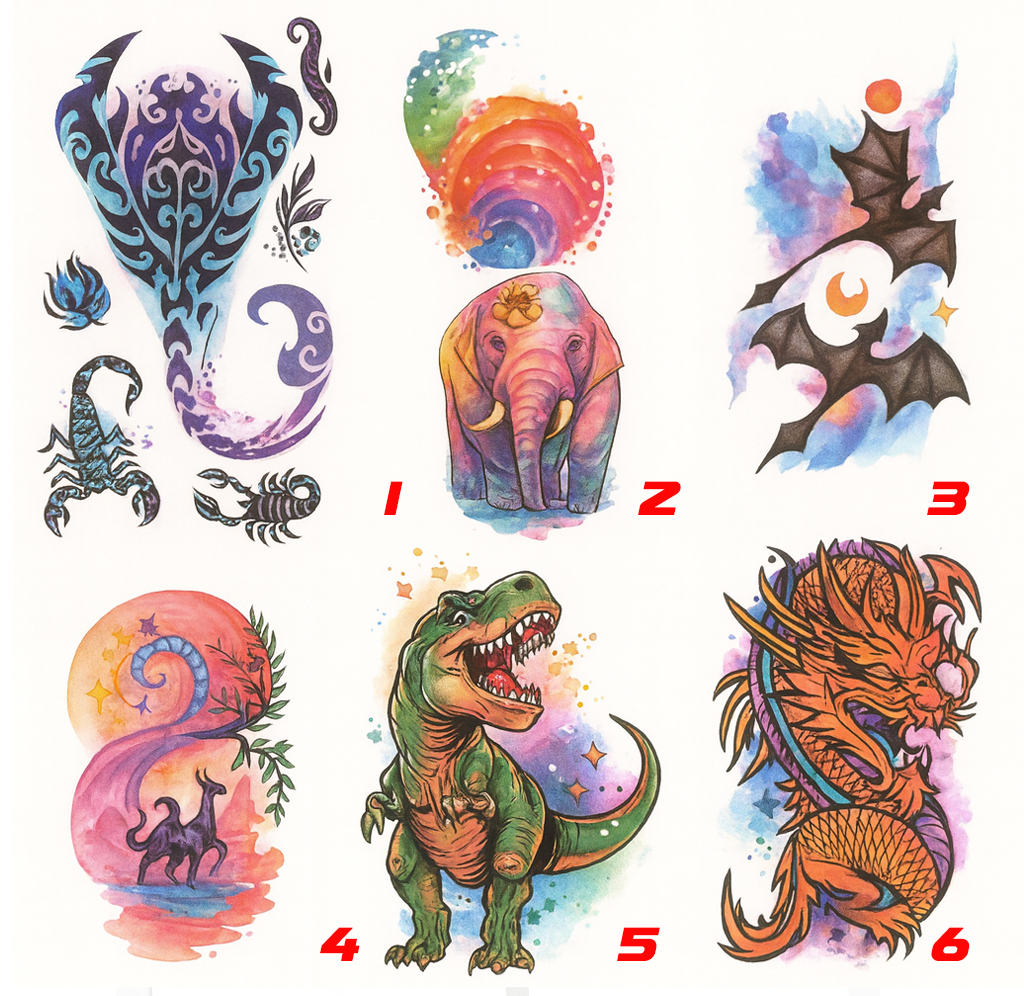 Tatuajes-temporales-de-criaturas-fantasia-dinosaurios