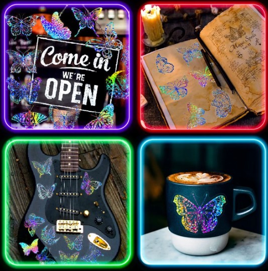 calcomanias holograficas stickers pegatinas mariposas